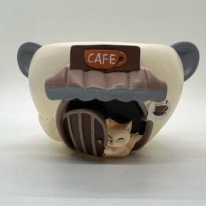 NWT Cute Cafe-Themed Fox mini pot for succulents